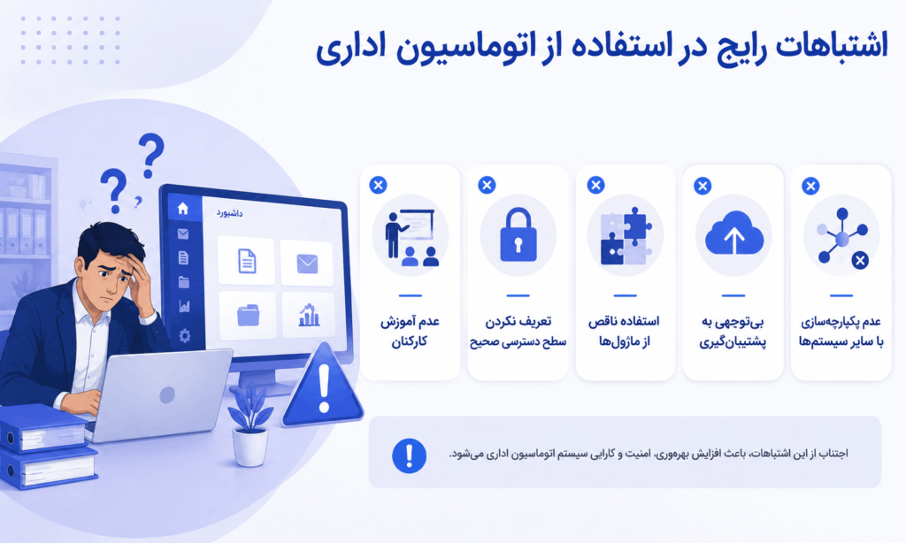 اشتباهات رایج در استفاده از اتوماسیون اداری