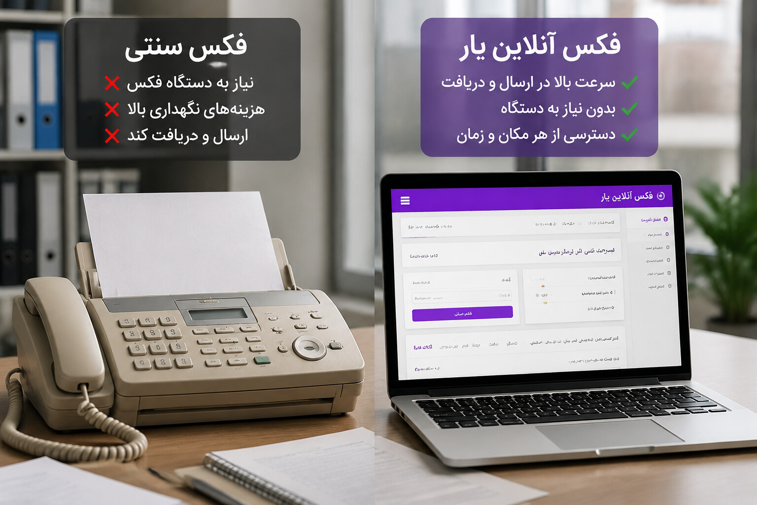 تفاوت فکس اینترنتی یار با فکس سنتی