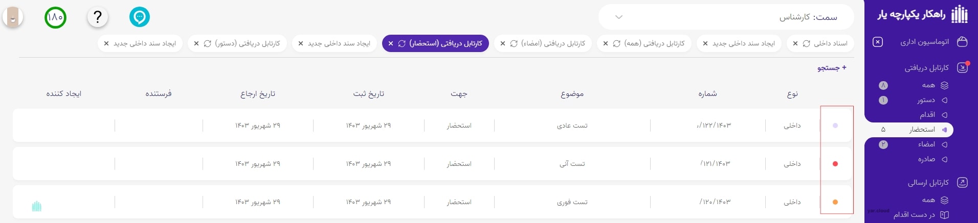 فوریت نامه در اتوماسیون